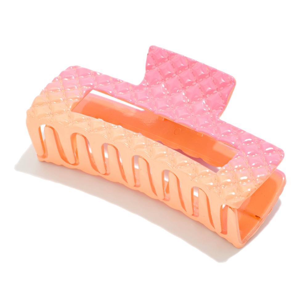 Gradient Quilted Acetate Claw Hair Clip - Approximately 4" L view 2