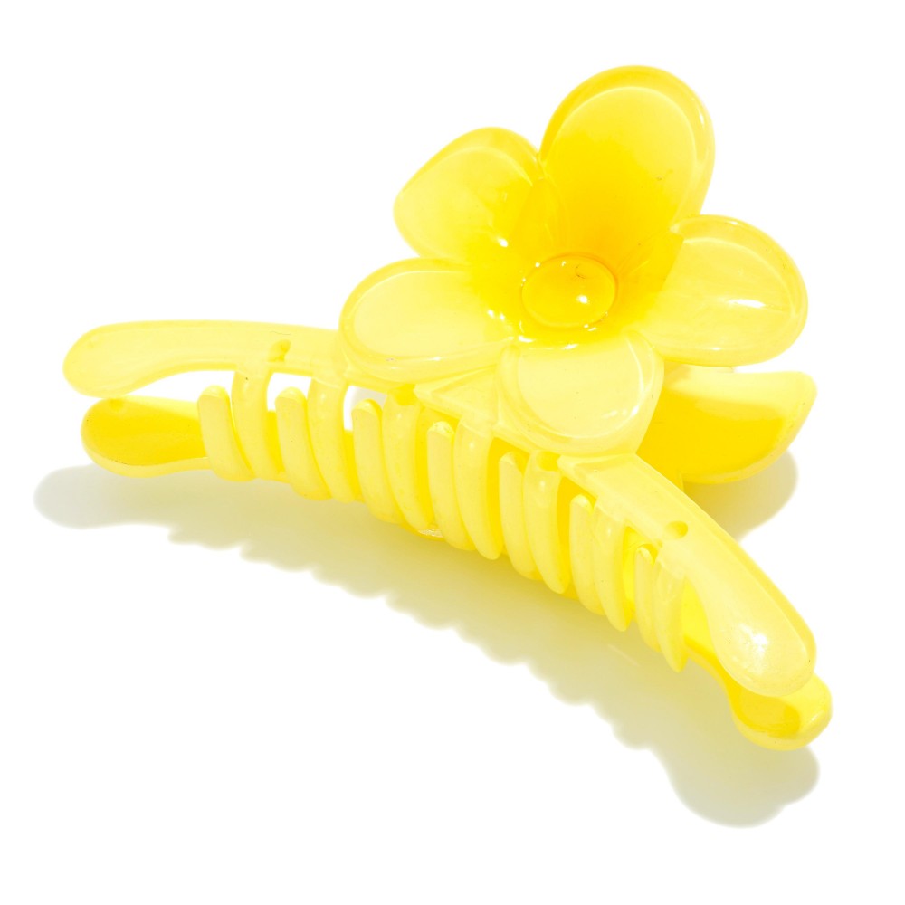 Two Tone Flower Claw Hair Clip - Approximately 4" L view 2