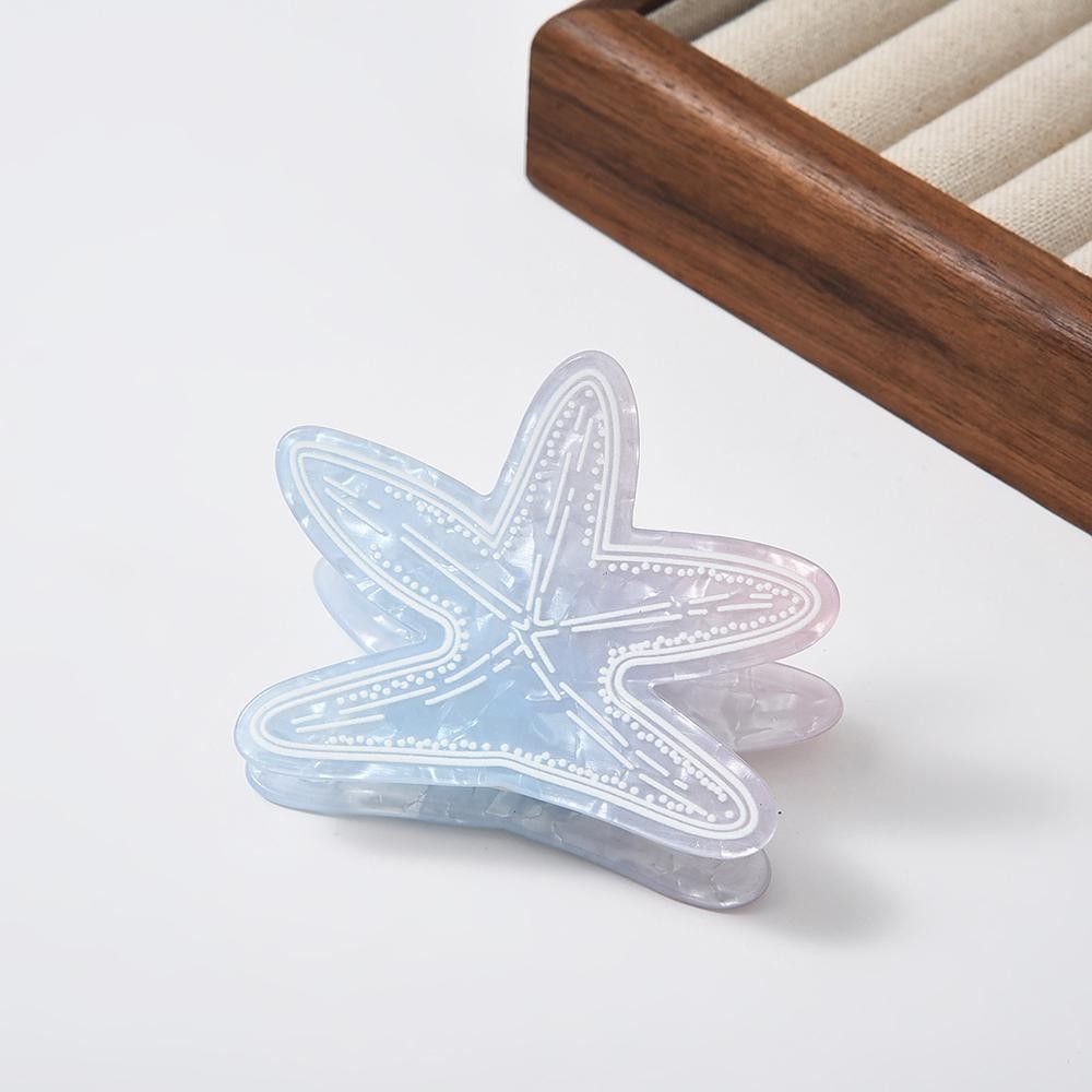 Sea Creature Marbled Acetate Claw Hair Clip - Approximately 2.25" L view 2