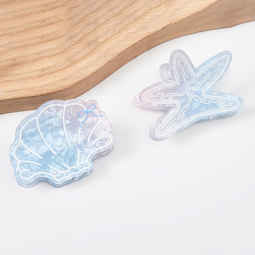Sea Creature Marbled Acetate Claw Hair Clip - Approximately 2.25" L view 4