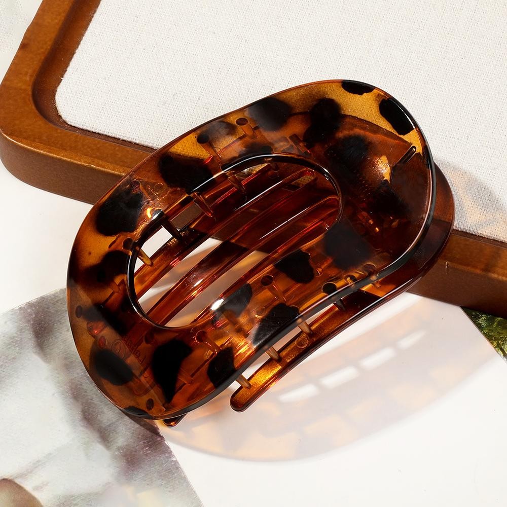 Flat Hollow Oval Claw Hair Clip - Approximately 4" L view 2
