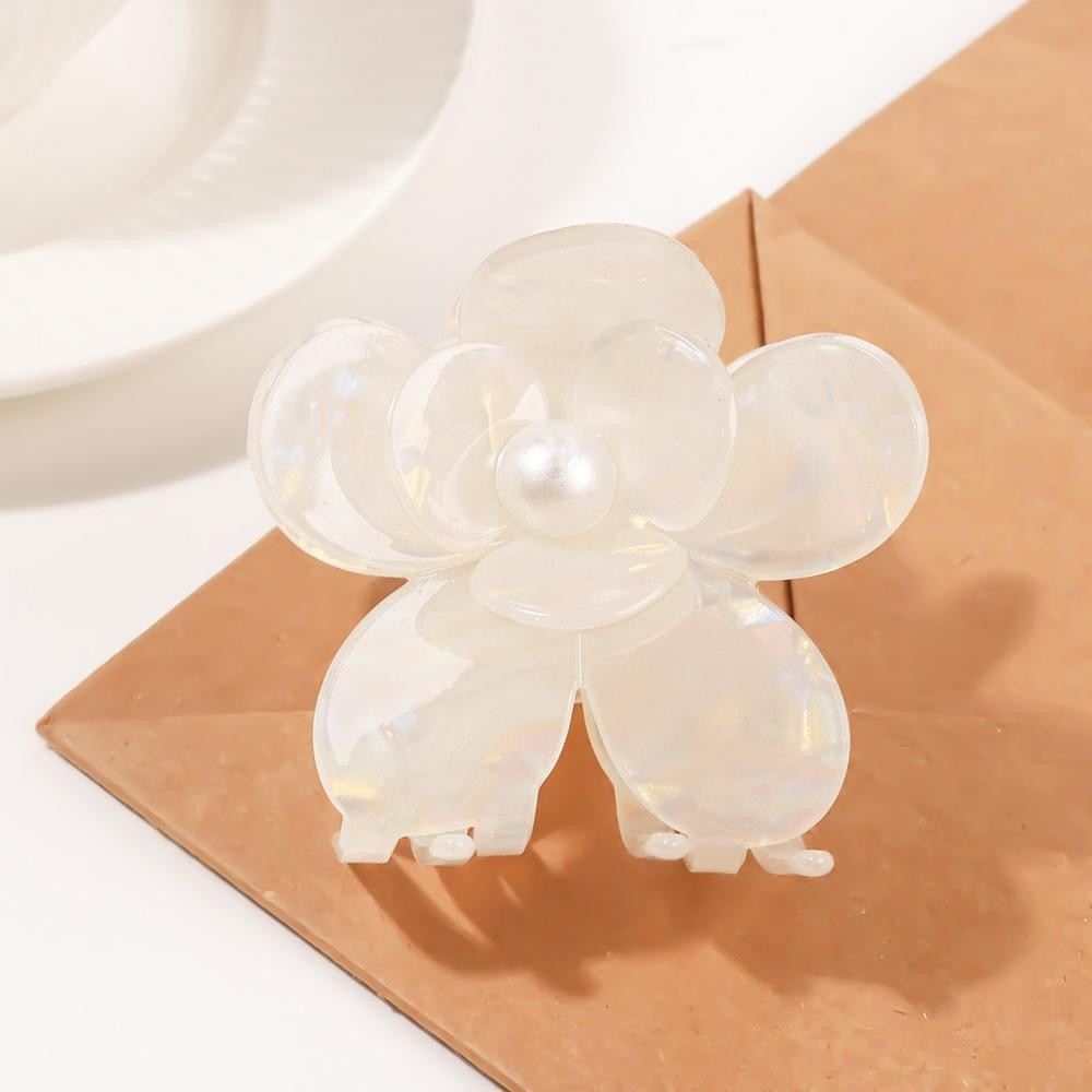 Layered Marbled Acetate Flowers Claw Hair Clip - Approximately 2.5" L view 2