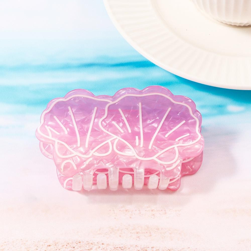 Marbled Acetate Shells Claw Hair Clip - Approximately 3.5" L view 2