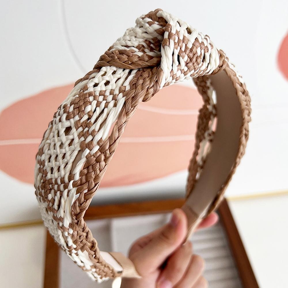 Two Tone Raffia Headband - One Size Fits Most view 2