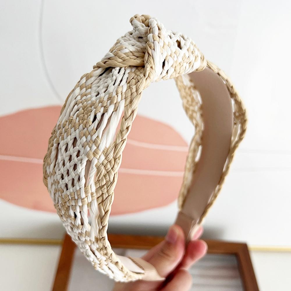 Two Tone Raffia Headband - One Size Fits Most view 2