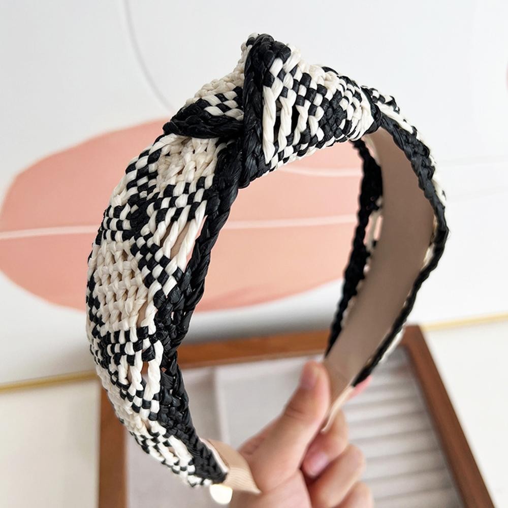 Two Tone Raffia Headband - One Size Fits Most view 2
