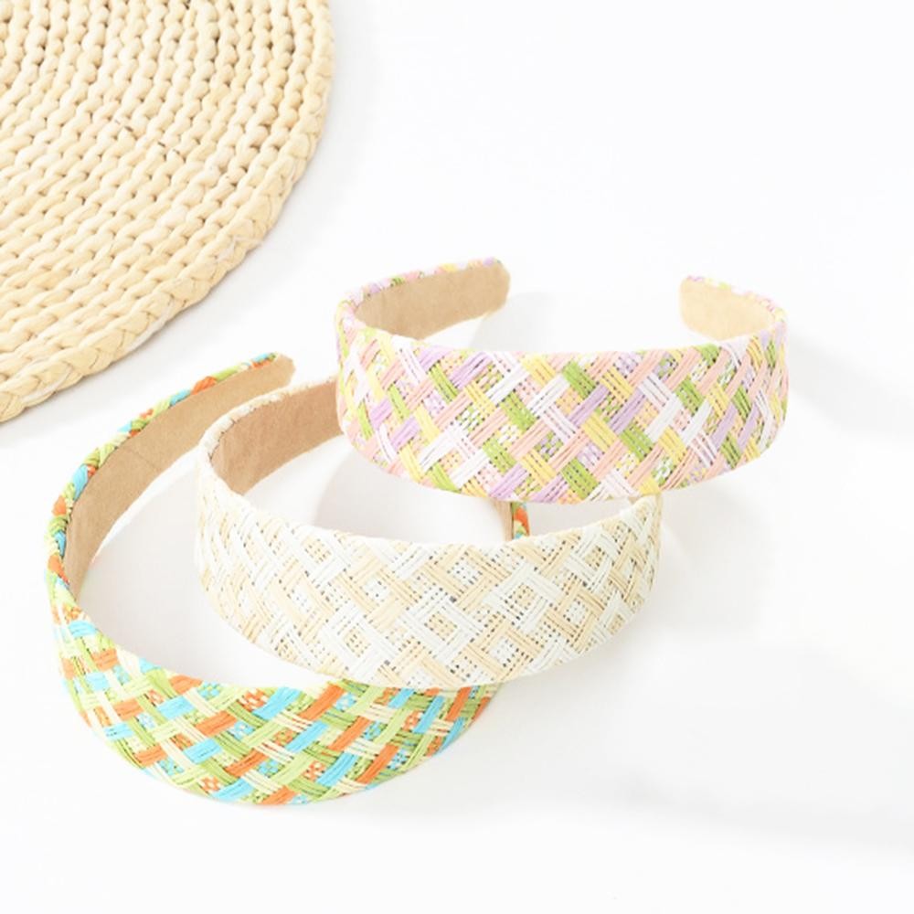 Multi Color Woven Raffia Headband - One Size Fits Most view 4