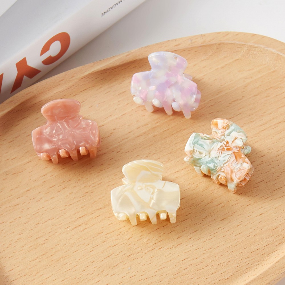 Set Of Four Marbled Acetate Claw Hair Clips - Gift Box Included - Approximately 1" L view 4