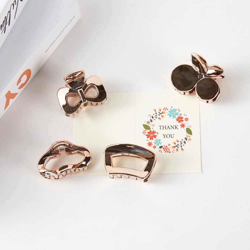 Set Of Four Metallic Claw Hair Clips - Gift Box Included - Approximately 1.75" L view 6