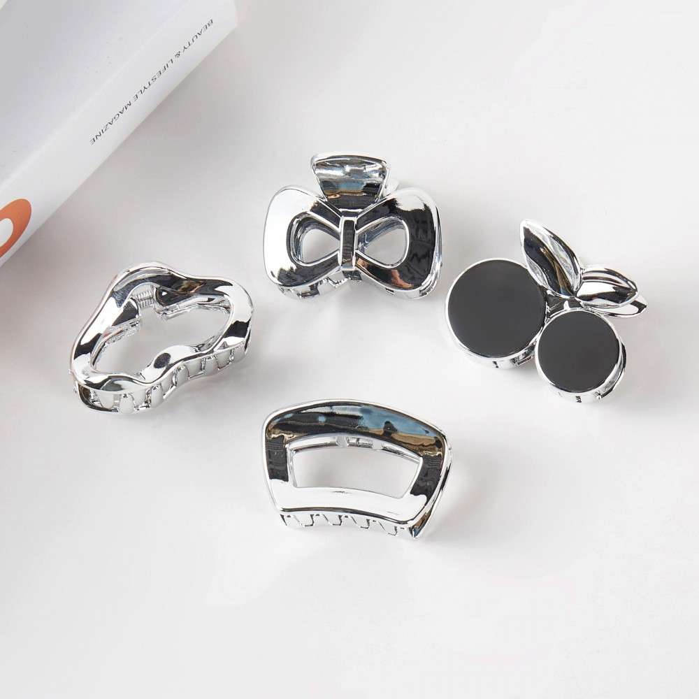 Set Of Four Metallic Claw Hair Clips - Gift Box Included - Approximately 1.75" L view 4