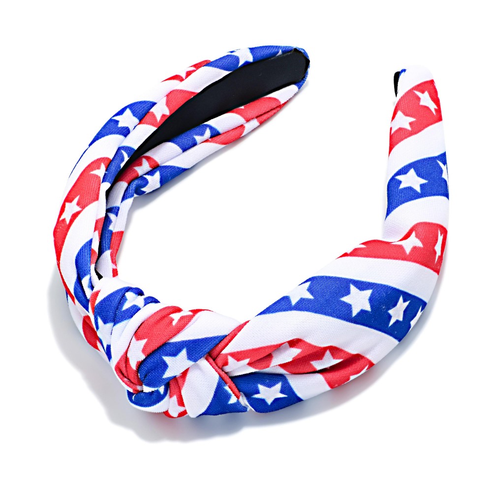 Americana Stars & Stripes Knotted Headband - One Size Fits Most view 2