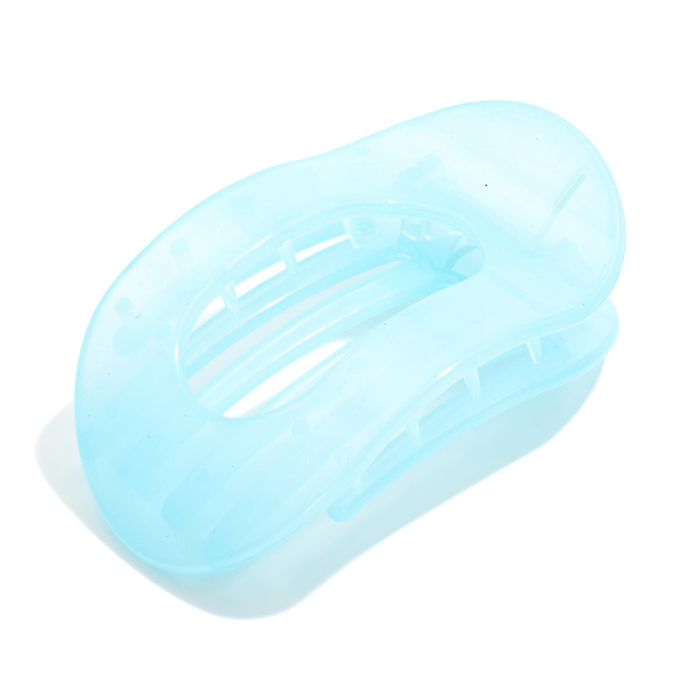 Flat Hollow Translucent Acetate Oval Claw Hair Clip - Approximately 4" L view 2