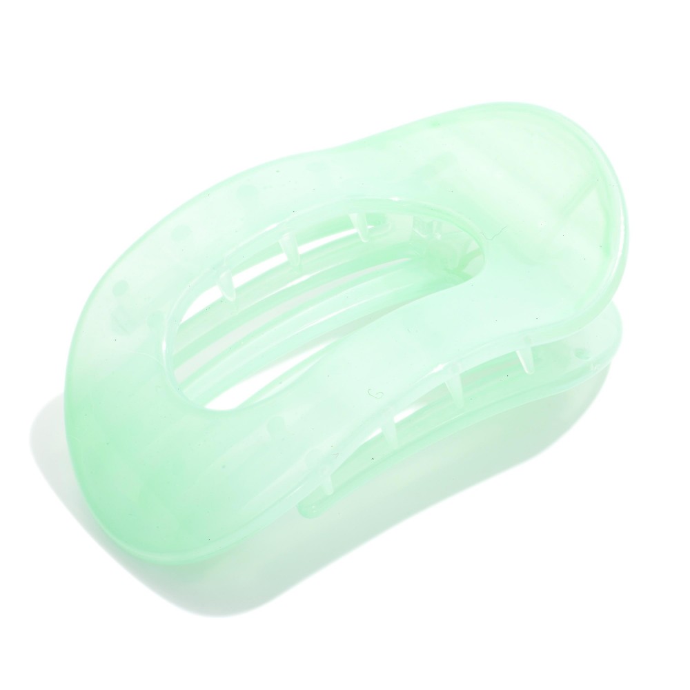 Flat Hollow Translucent Acetate Oval Claw Hair Clip - Approximately 4" L view 2
