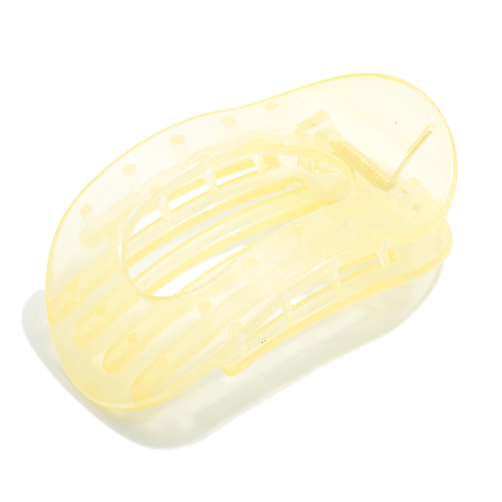 Flat Hollow Translucent Acetate Oval Claw Hair Clip - Approximately 4" L view 2