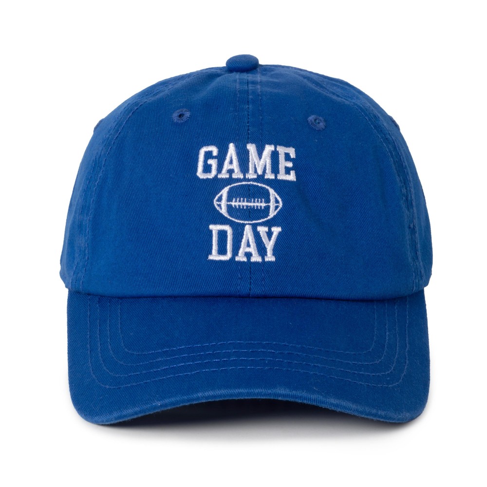 Game Day Football Embroidered Baseball Cap - One Size Fits Most - Slide Buckle Adjustment - 100% Cotton view 2