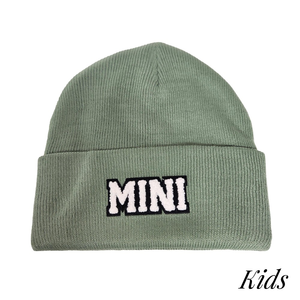 Kids Knit Beanie With Chenille MINI Patch - One Size (Kids) - 100% Acrylic view 2