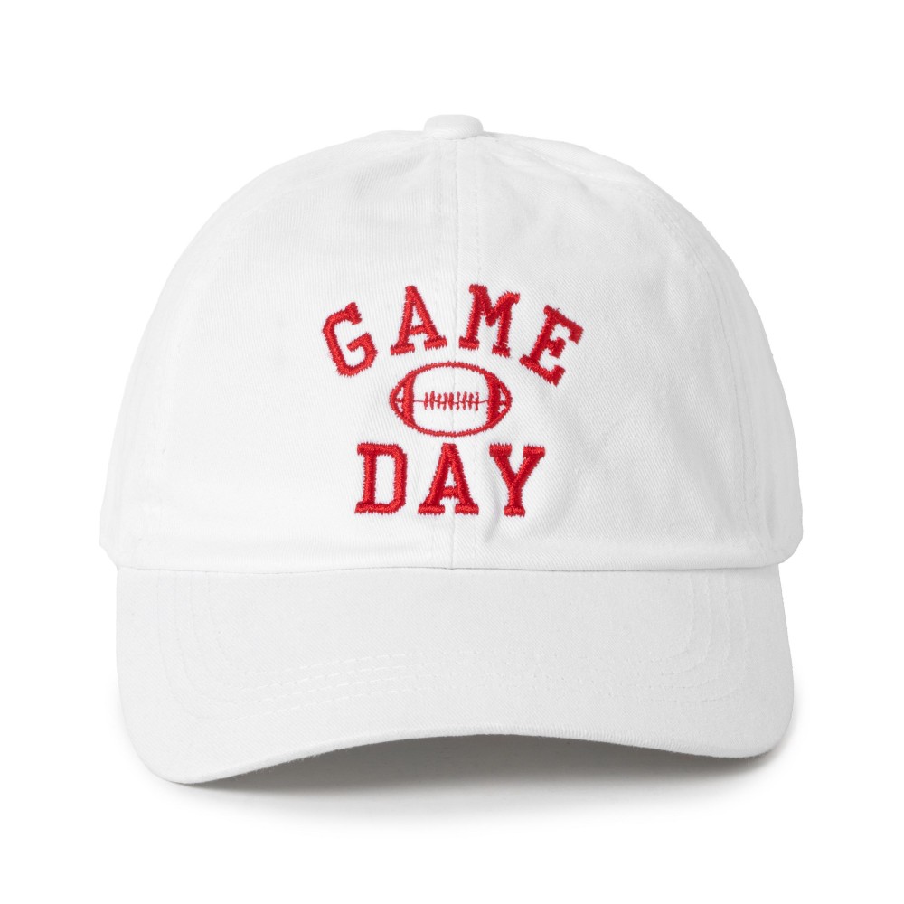 Game Day Football Embroidered Baseball Cap - One Size Fits Most - Slide Buckle Adjustment - 100% Cotton view 2