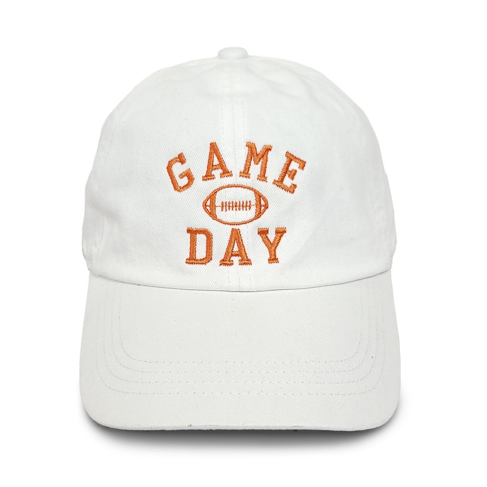 Game Day Football Embroidered Baseball Cap - One Size Fits Most - Slide Buckle Adjustment - 100% Cotton view 2
