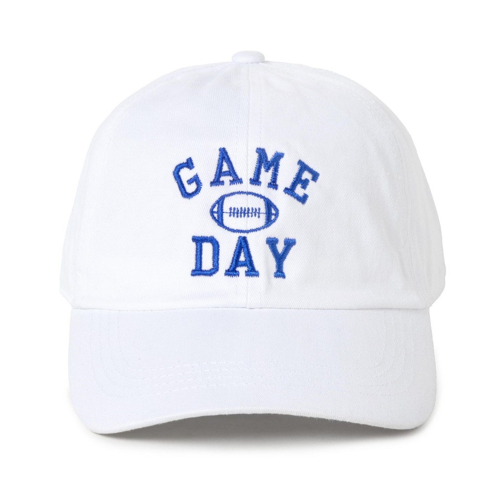 Game Day Football Embroidered Baseball Cap - One Size Fits Most - Slide Buckle Adjustment - 100% Cotton view 2