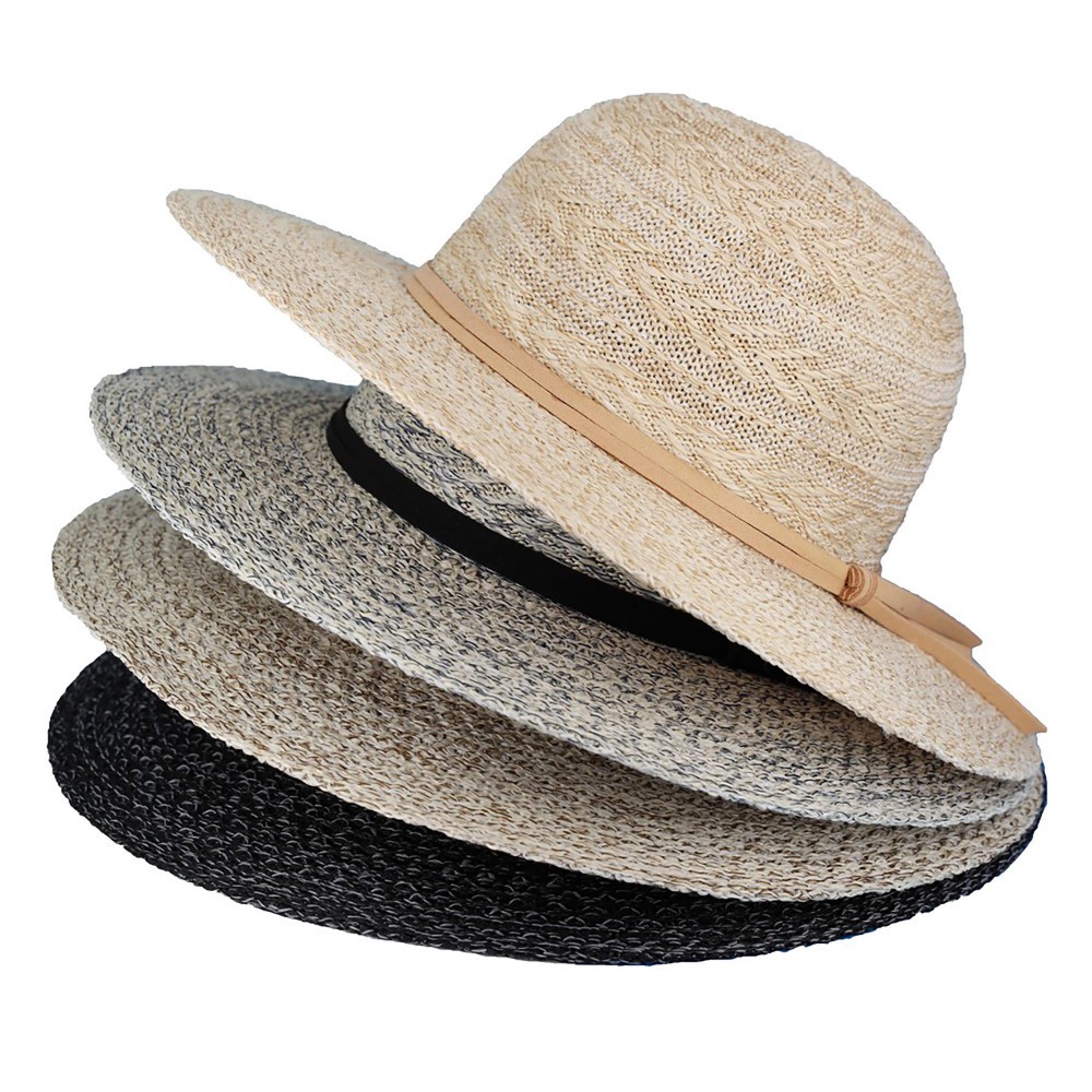 Mied Braided Sun Hat WIth Suede Band - One Size Fits Most - Internal Adjustable Drawstring - 100% Polyester view 4