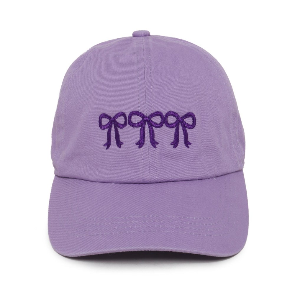 Embroidered Three Bows Baseball Cap - One Size Fits Most - Slide Buckle Adjustment - 100% Cotton view 2