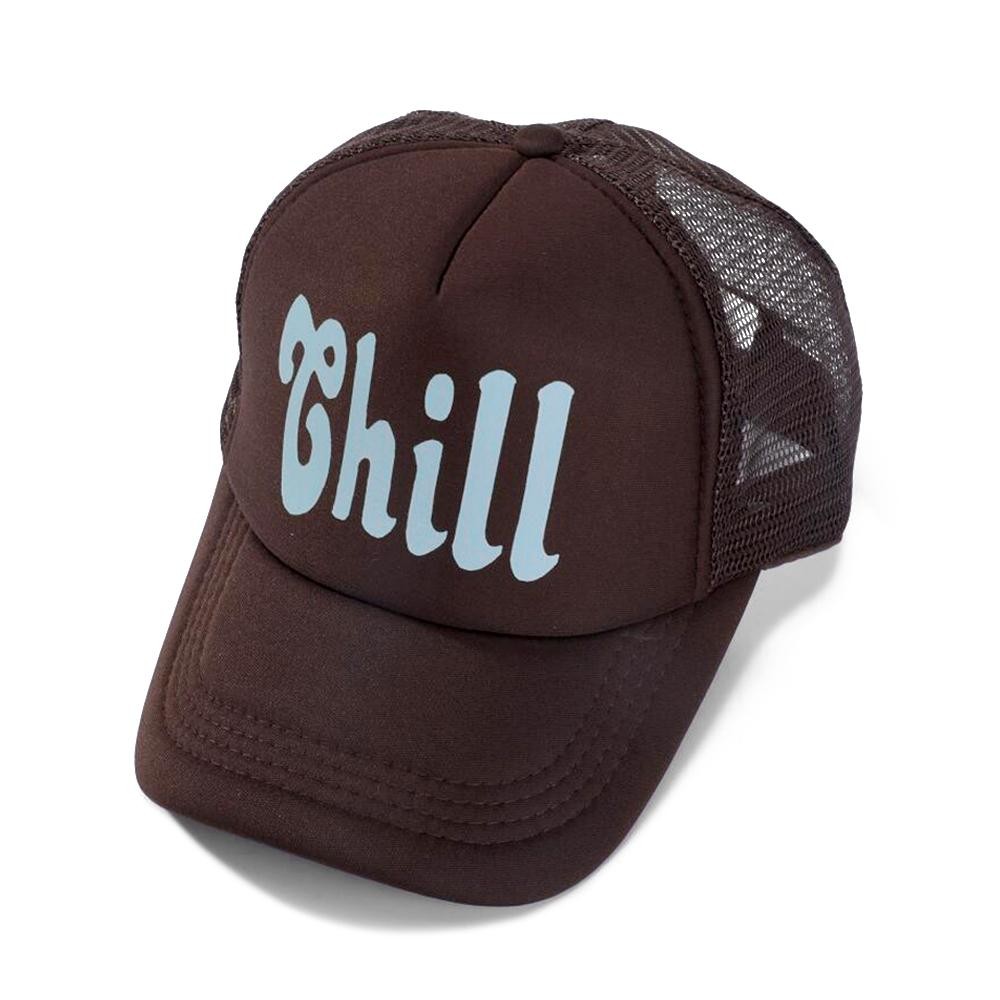 Script "Chill" Trucker Baseball Cap - One Size Fits Most - Adjustable Snap Back - 100% Polyester view 2