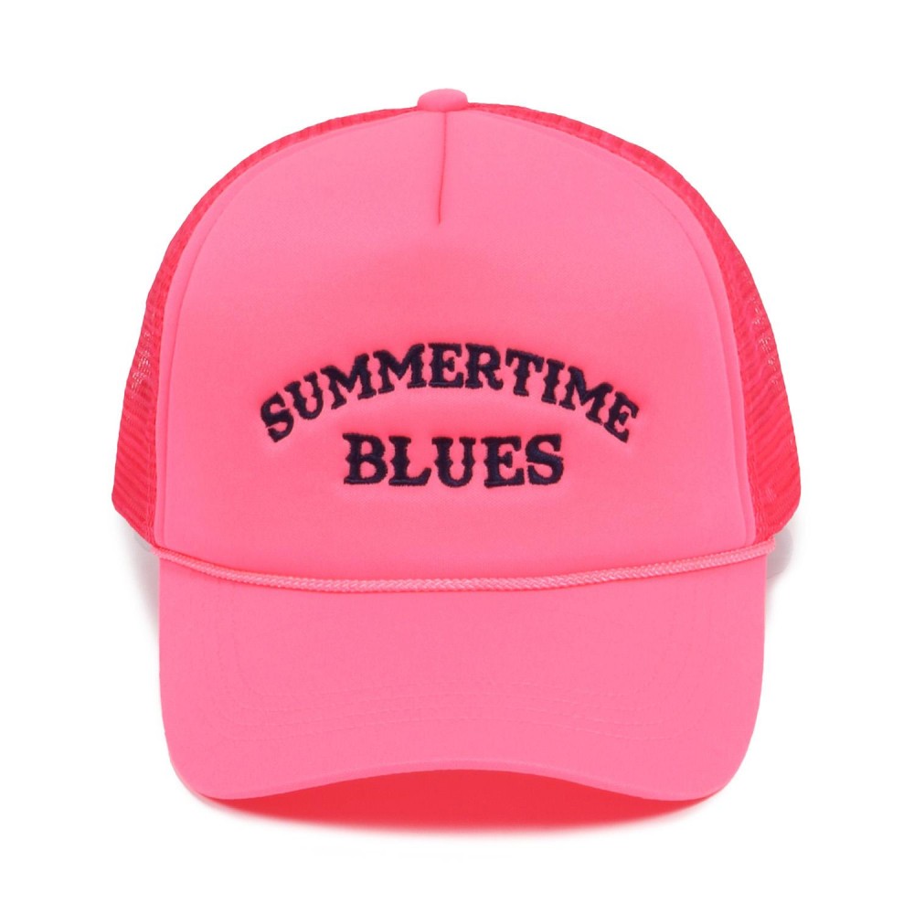 Embroidered "SUMMERTIME BLUES" Trucker Baseball Cap - One Size Fits Most - Adjustable Snap Back - 100% Polyester view 2