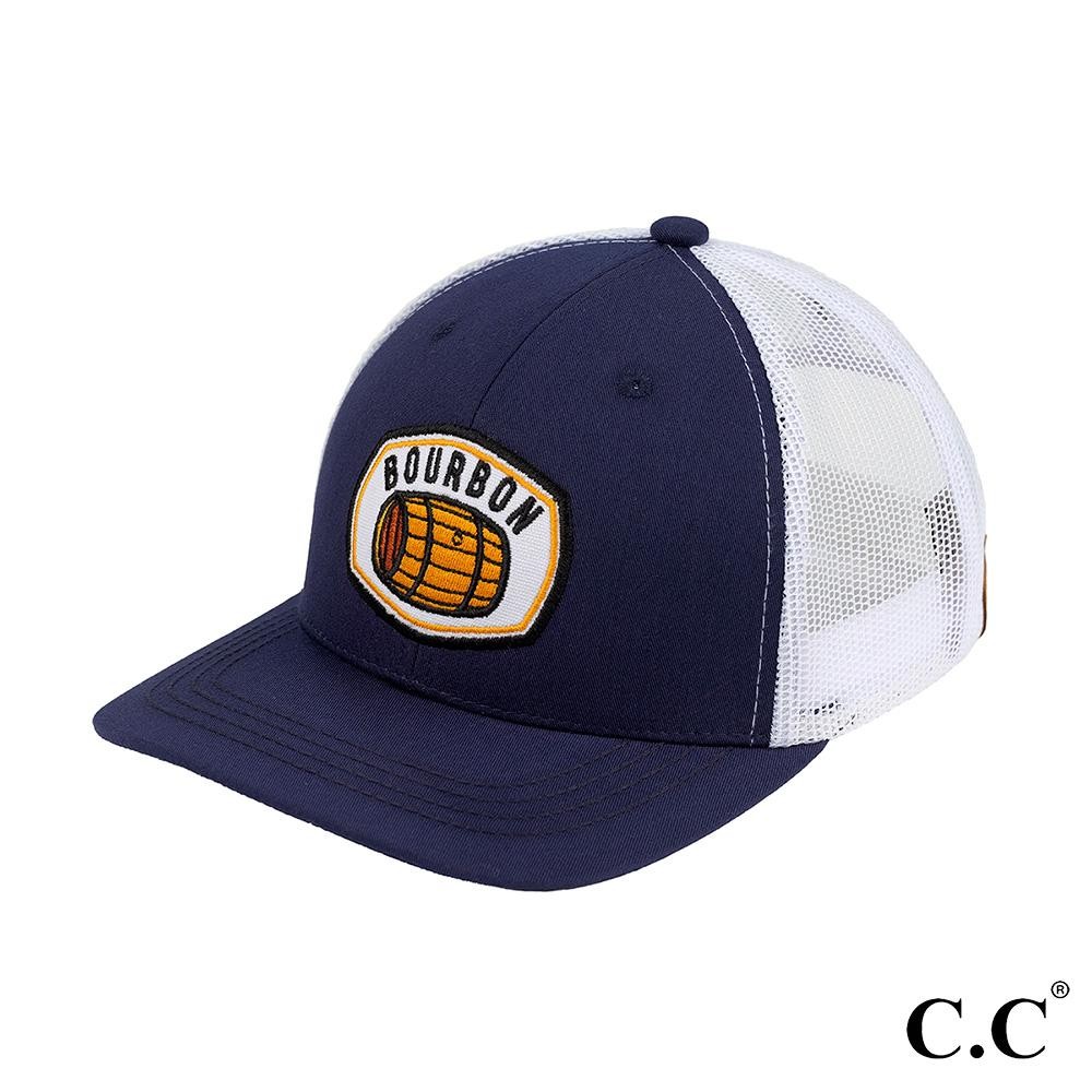 C.C Baseball Cap MBA-7011 Men's Embroidered Bourbon Patch C.C Baseball Cap With Mesh Back - One Size Fits Most - 60% Cotton / 40% Polyester view 2