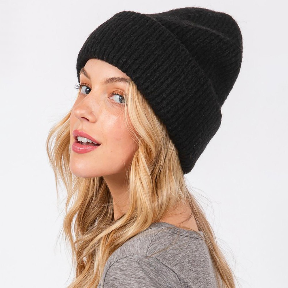 Knit Cuffed Beanie - One Size Fits Most - 10% Wool / 90% Acrylic view 2