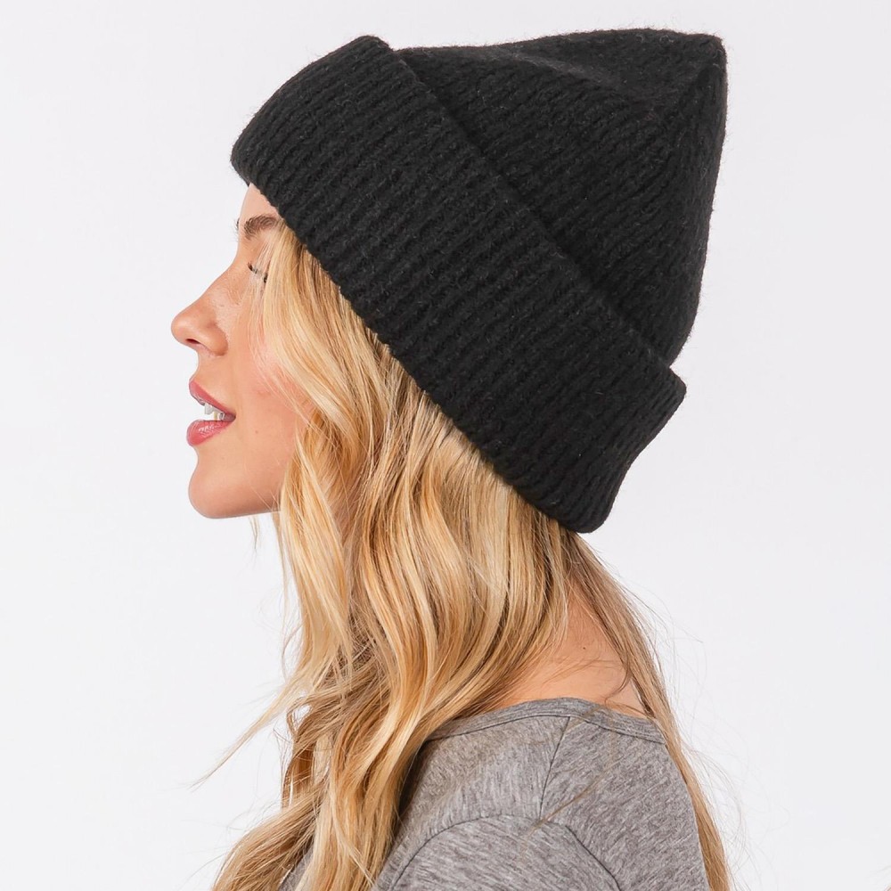 Knit Cuffed Beanie - One Size Fits Most - 10% Wool / 90% Acrylic view 4
