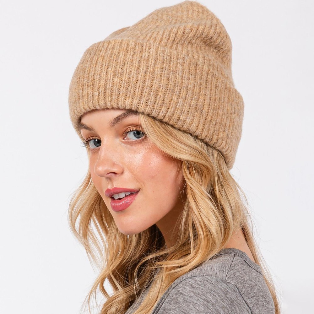Knit Cuffed Beanie - One Size Fits Most - 10% Wool / 90% Acrylic view 2