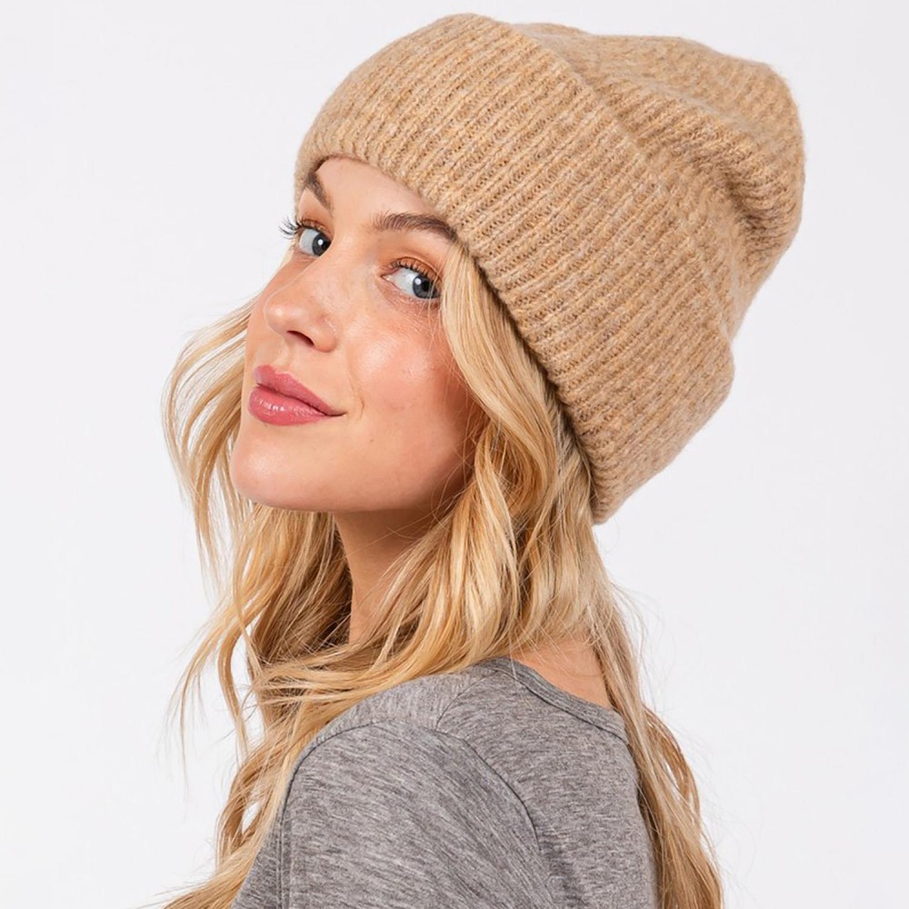 Knit Cuffed Beanie - One Size Fits Most - 10% Wool / 90% Acrylic view 4