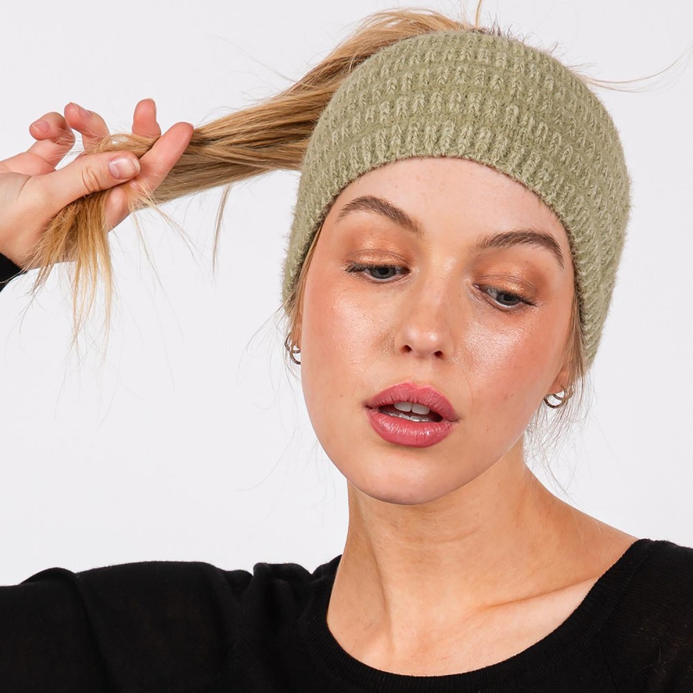 Fuzzy Knit Head Wrap - One Size Fits Most - 100% Nylon view 4