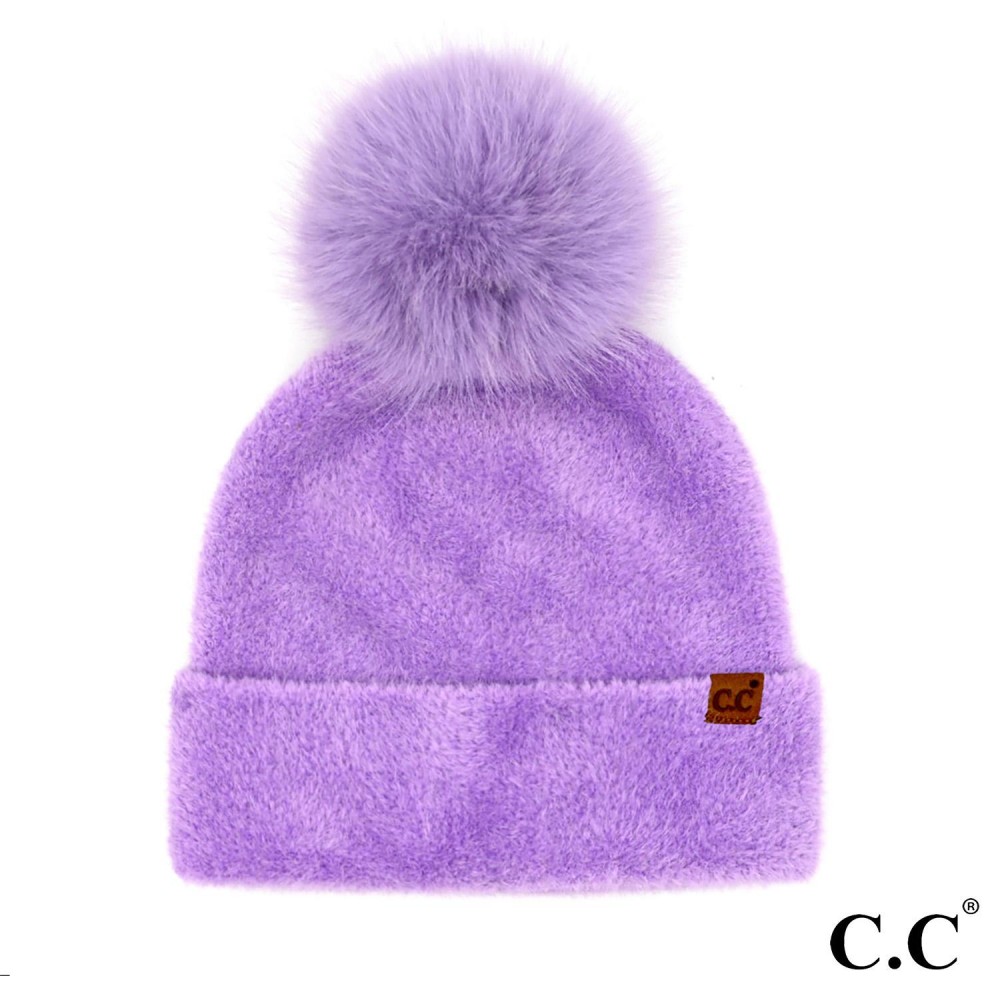 C.C HTC0038 Plush Terry Chenille Pom Beanie - 100% Nylon - One Size Fits Most view 2