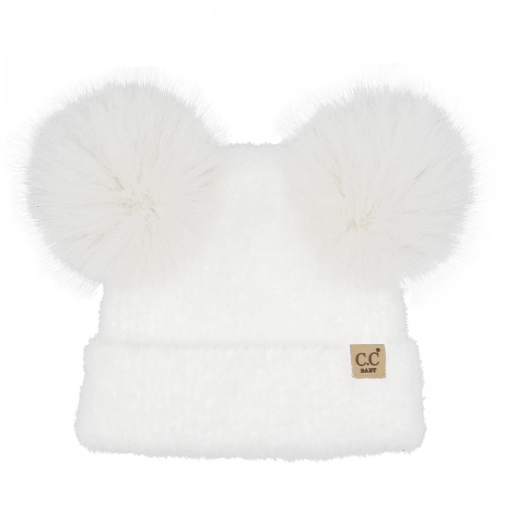 C.C BB-HTC0038 Plush Terry Chenille Pom Pom Beanie - 100% Nylon - Pom 100% Faux Fur - One Size Fits Most view 2