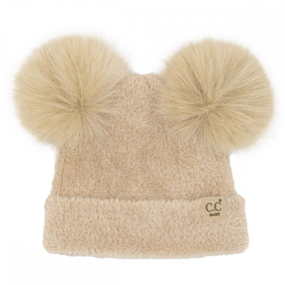 C.C BB-HTC0038 Plush Terry Chenille Pom Pom Beanie - 100% Nylon - Pom 100% Faux Fur - One Size Fits Most view 2