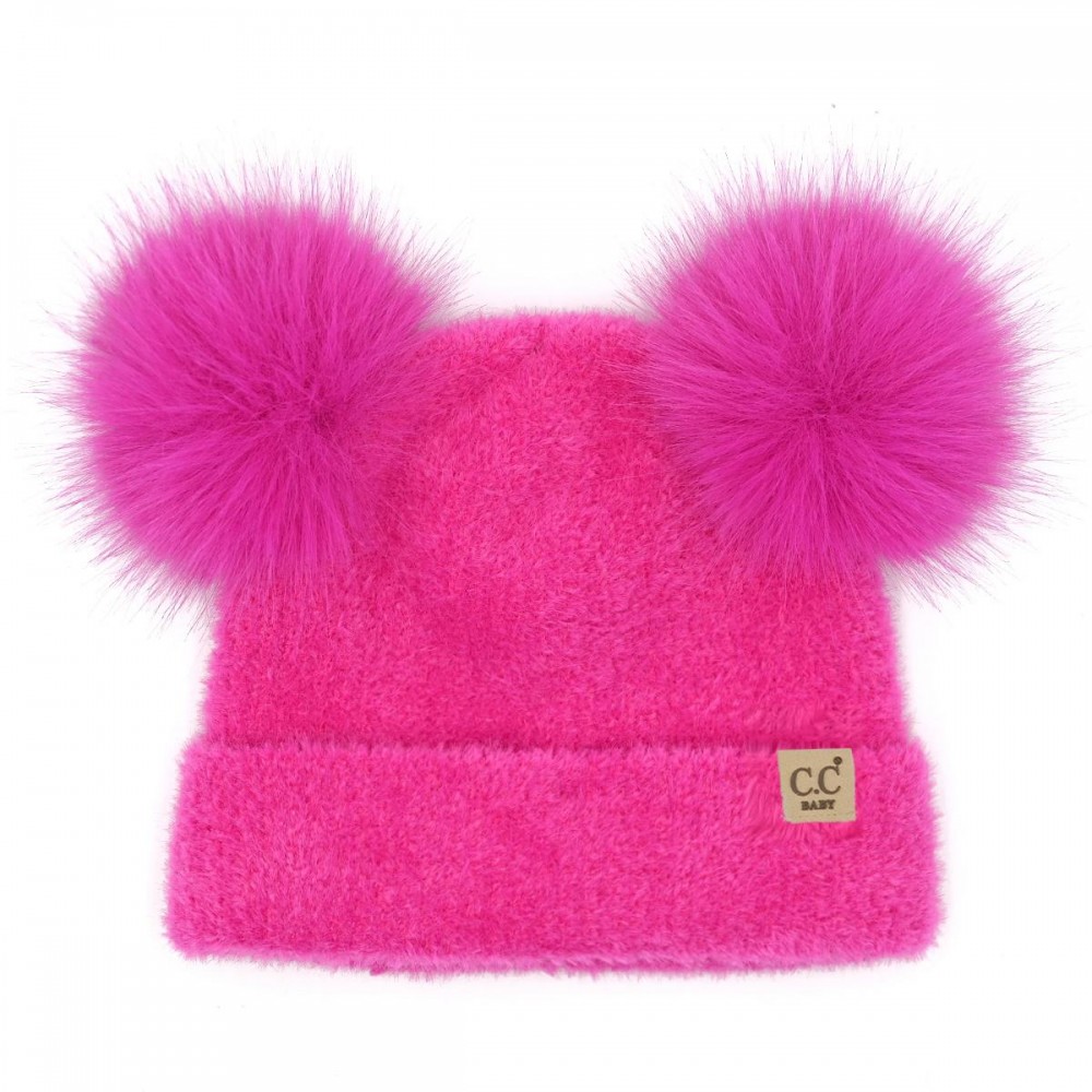 C.C BB-HTC0038 Plush Terry Chenille Pom Pom Beanie - 100% Nylon - Pom 100% Faux Fur - One Size Fits Most view 2
