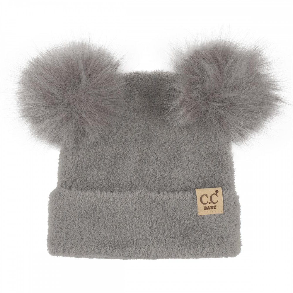 C.C BB-HTC0038 Plush Terry Chenille Pom Pom Beanie - 100% Nylon - Pom 100% Faux Fur - One Size Fits Most view 2