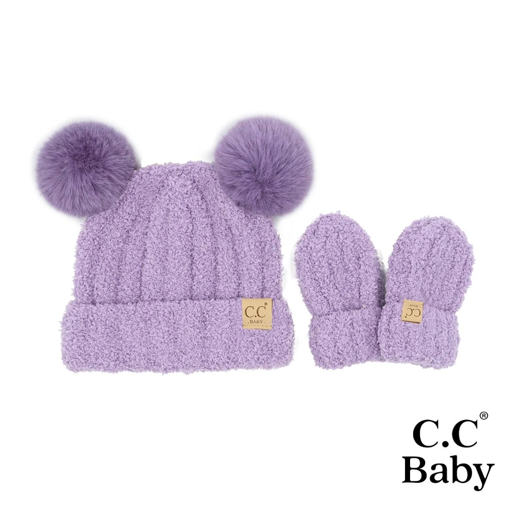 C.C BB-SEE0111 Baby Cozy Yarn Hat & Mitten Set - One Size Fits Most - 100% Polyester view 2