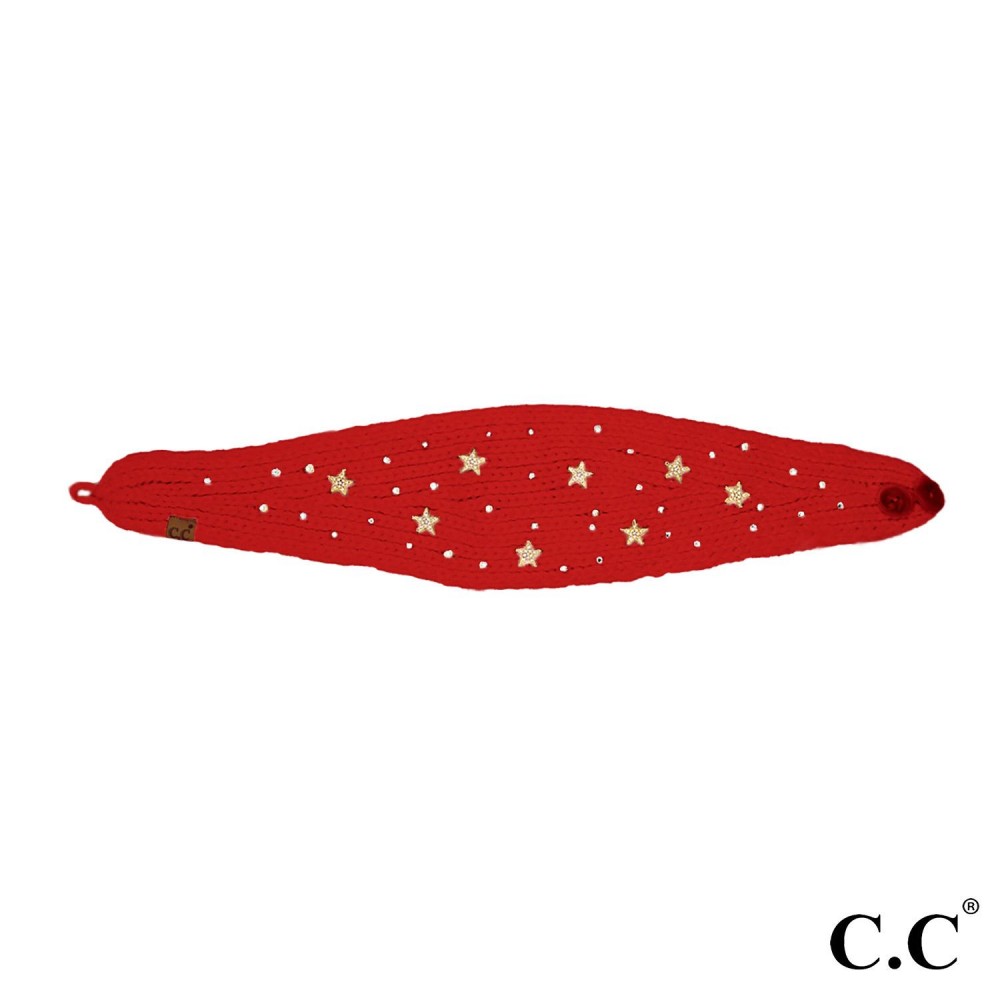 C.C HWE0132 Star & Pearl Embellishment Headwrap - One Size Fits Most - 100% Acrylic view 2