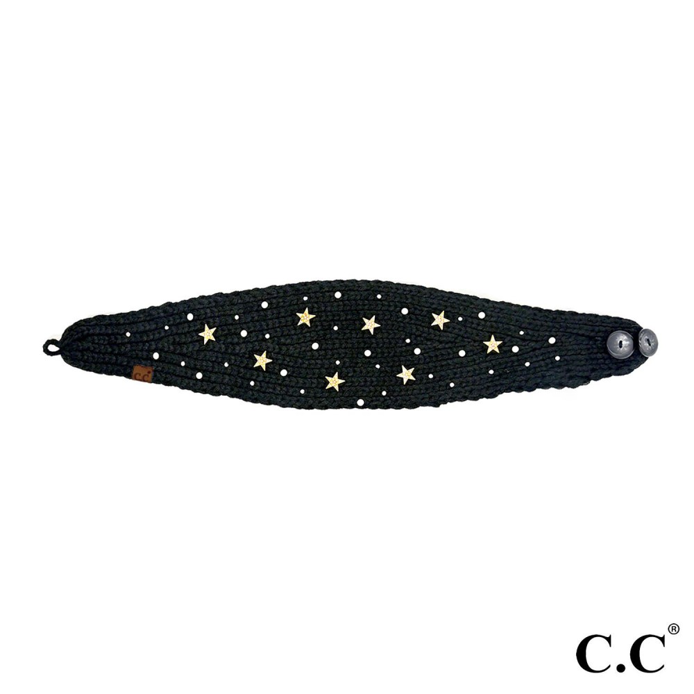 C.C HWE0132 Star & Pearl Embellishment Headwrap - One Size Fits Most - 100% Acrylic view 2