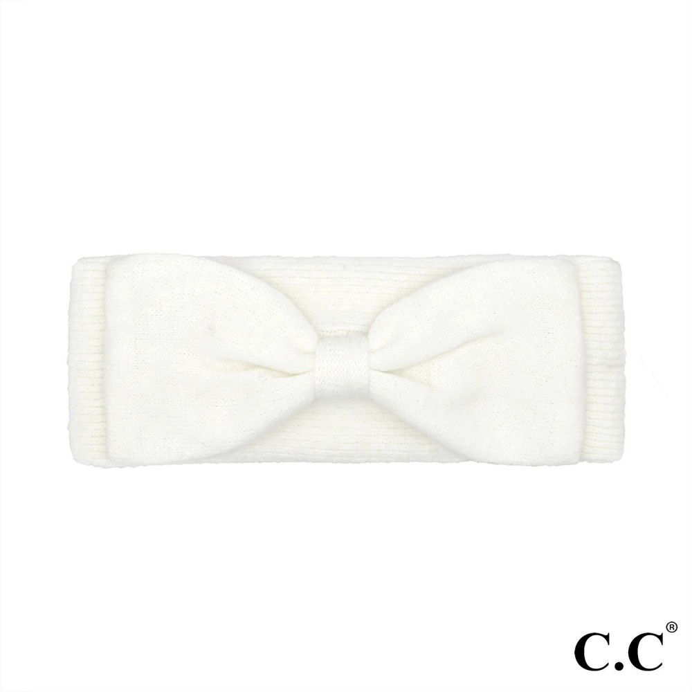 C.C HWE0159 Knit Bow Headwrap - One Size Fits Most - 65% Recycled Polyester / 13% Nylon / 13% Acrylic / 6% Wool / 3% Spandex view 2