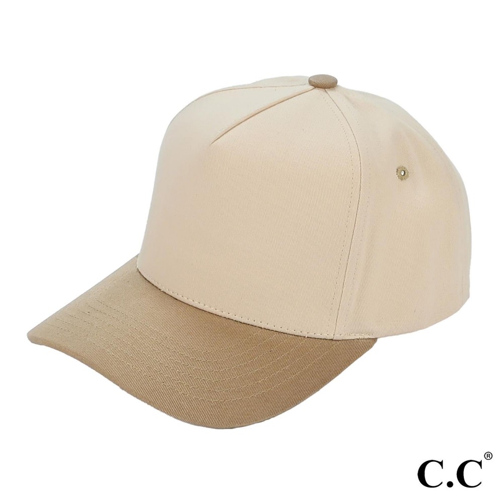 C.C TCM0002 Two Tone Canvas Trucker Cap - Snap Back Closure - One Size Fits Most - 100% Cotton view 2