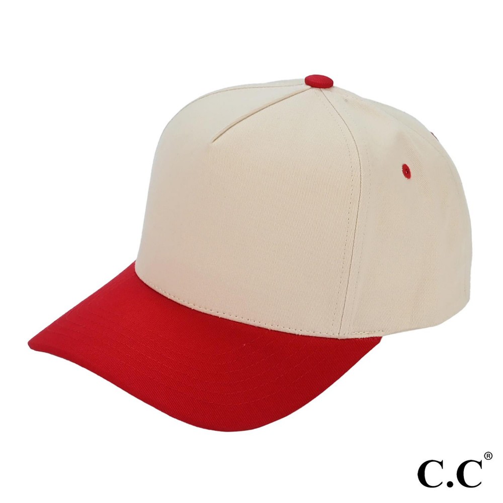C.C TCM0002 Two Tone Canvas Trucker Cap - Snap Back Closure - One Size Fits Most - 100% Cotton view 2