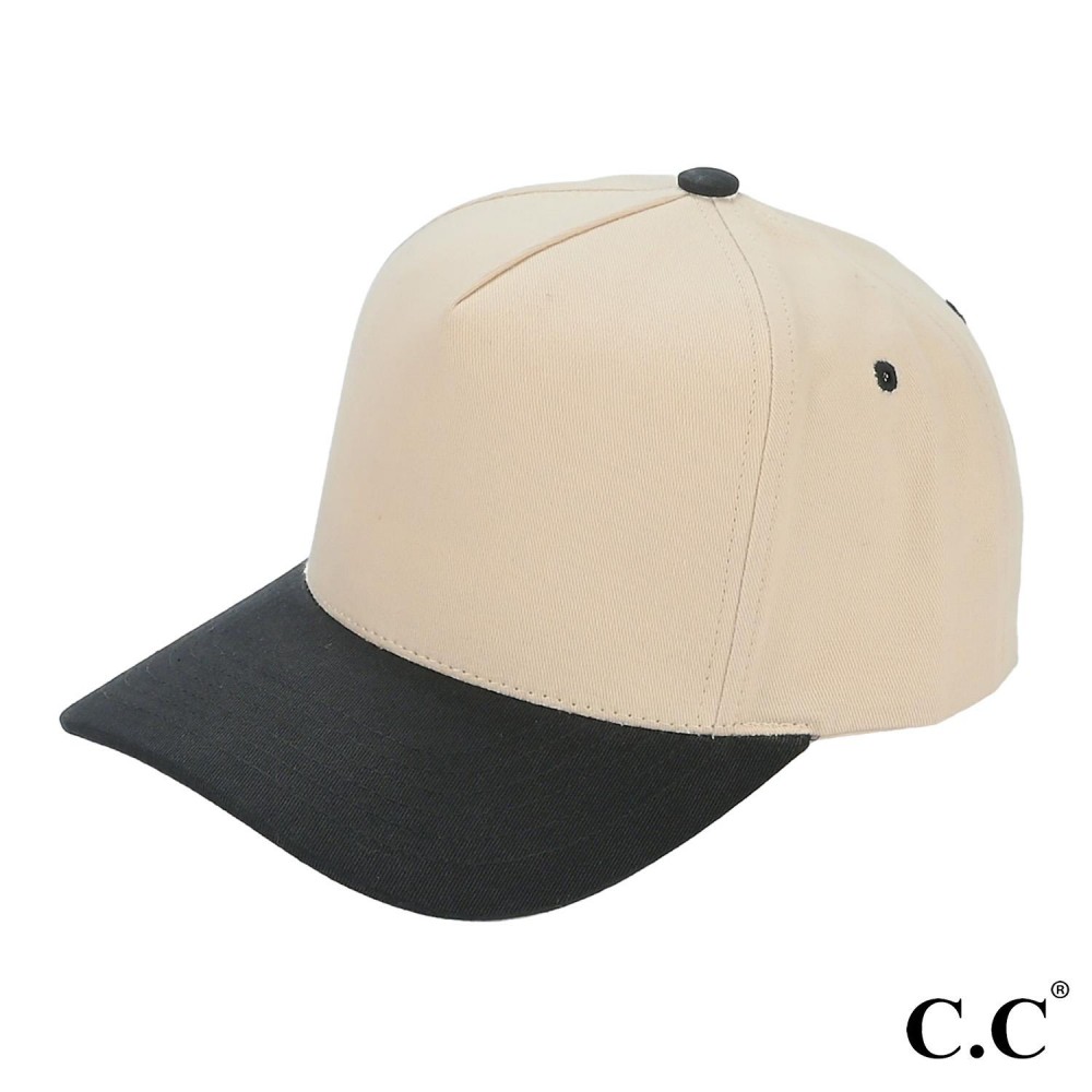 C.C TCM0002 Two Tone Canvas Trucker Cap - Snap Back Closure - One Size Fits Most - 100% Cotton view 2