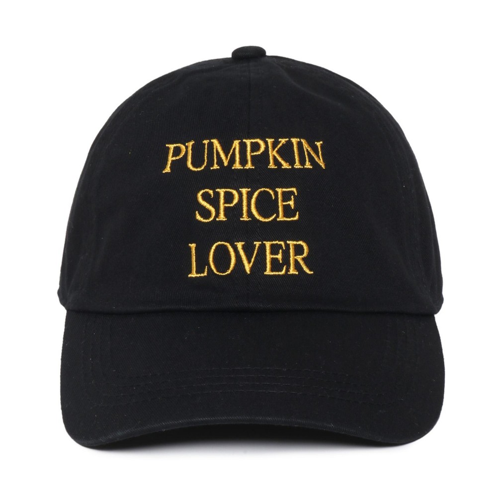 'PUMPKIN SPICE LOVER' Embroidered Baseball Cap - One Size Fits Most - Slide Buckle Adjustment - 100% Cotton view 2