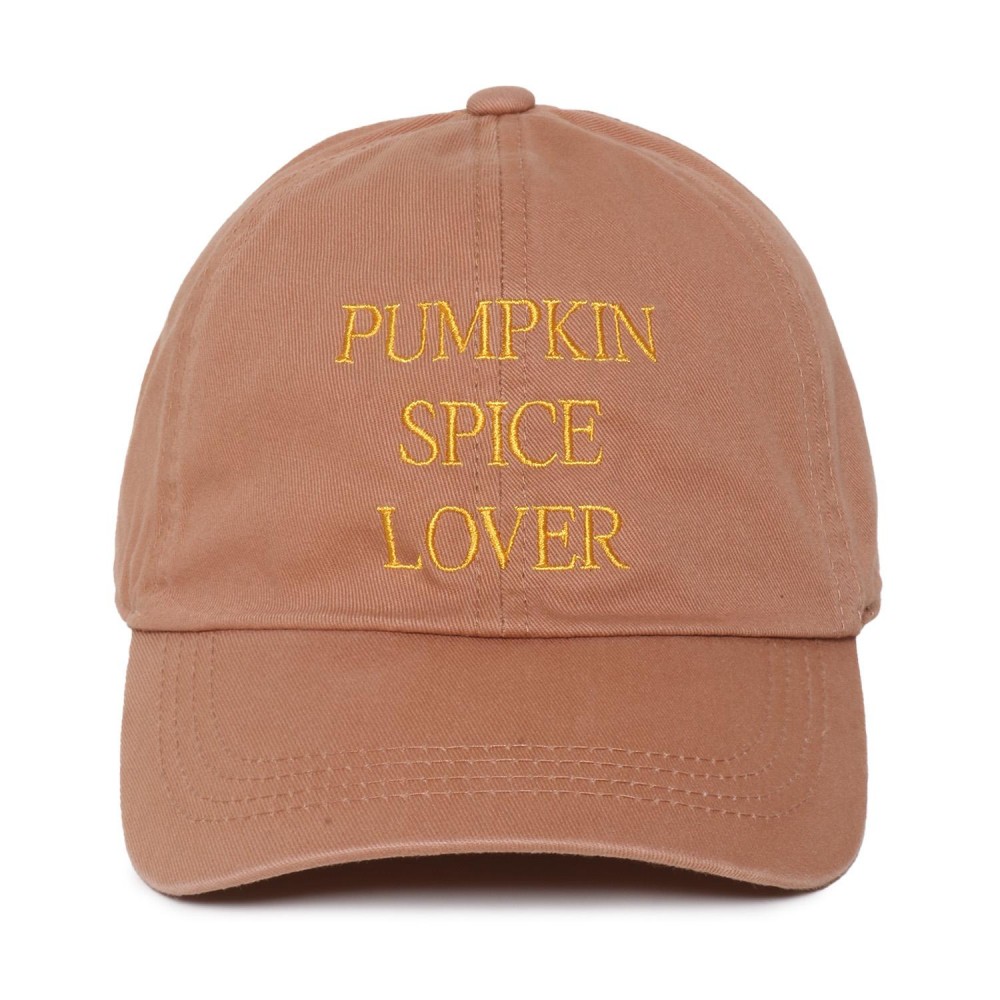 'PUMPKIN SPICE LOVER' Embroidered Baseball Cap - One Size Fits Most - Slide Buckle Adjustment - 100% Cotton view 2