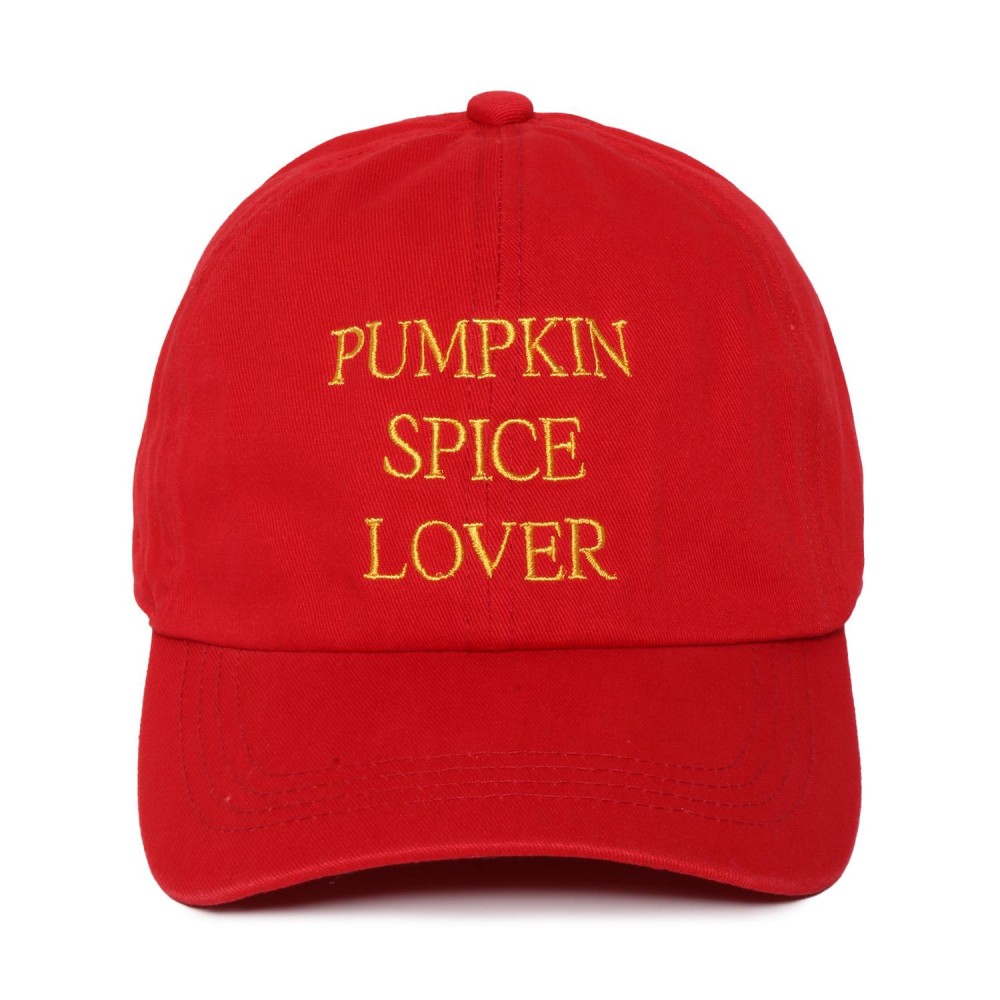 'PUMPKIN SPICE LOVER' Embroidered Baseball Cap - One Size Fits Most - Slide Buckle Adjustment - 100% Cotton view 2