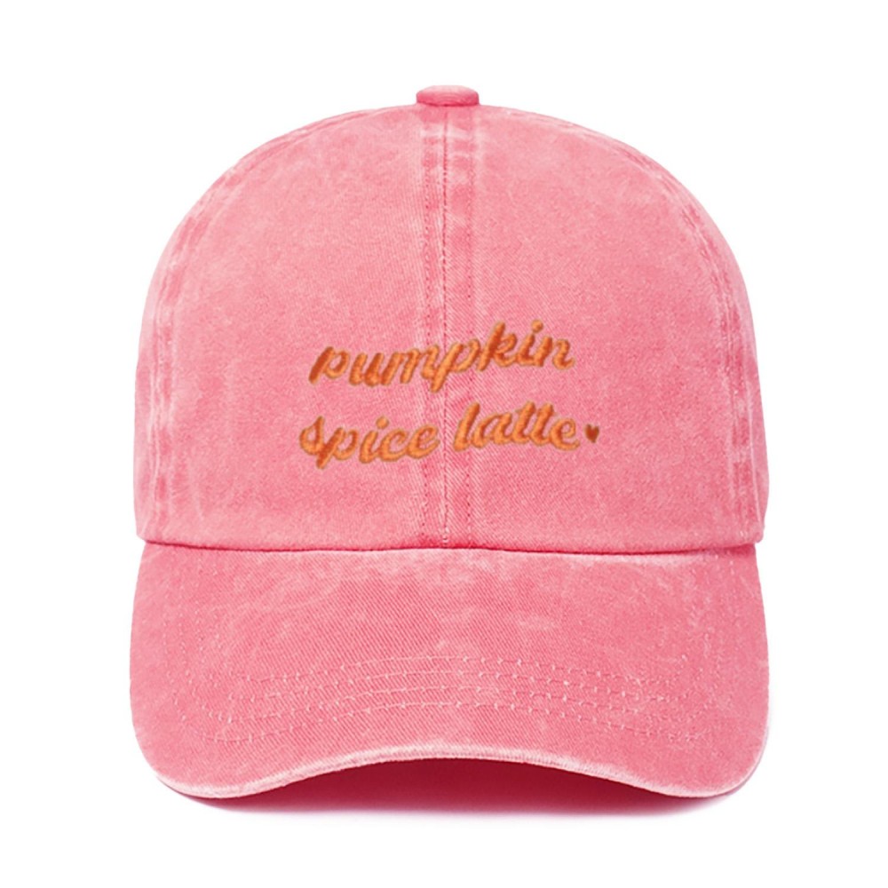 'pumpkin spice latte' Embroidered Baseball Cap - One Size Fits Most - Slide Buckle Adjustment - 100% Cotton view 2