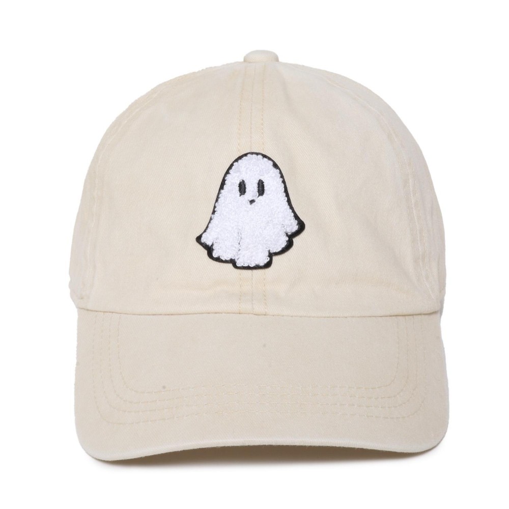 Ghost Chenille Patch Baseball Cap - One Size Fits Most - Slide Buckle Adjustment - 100% Cotton view 2